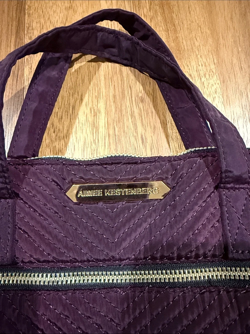 Aimee Kestenberg Plum Quilted Chevron Tote